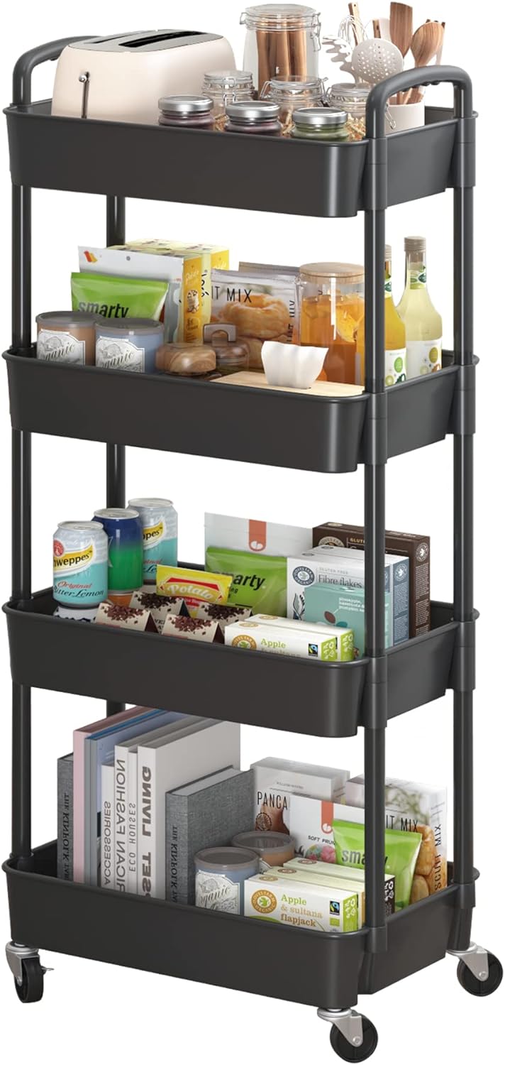 Plastic Rolling Utility Cart, Storage Trolley, Movable Storage Organizer, Storage Cart -3 Tier Plastic Rolling Utility Cart, Storage Trolley, Movable Storage Organizer, Storage Cart -3 Tier